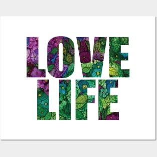 Word Art LOVE LIFE from original alcohol ink painting Posters and Art